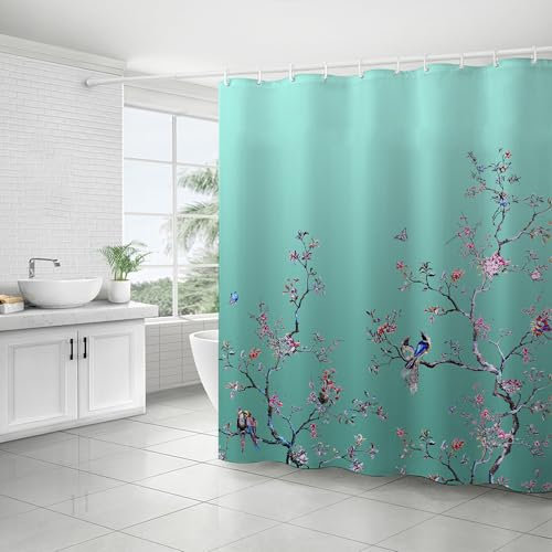 FAIRYGATE Duschvorhang mit Motiv Modern Vorhange Bath Curtain Motiv Duschvorhang Wasserdicht Stoff Anti Schimmel mit 12 Duschvorhangringe Waschbar Badewannevorhang 180x180cm mit Muster B8714
