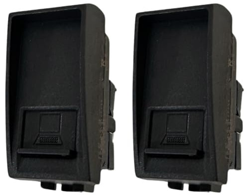 Set mit 2 RJ45-Steckdosen CAT5E, kompatibel mit Bticino Living Light und Living International, Farbe Schwarz, hohe Qualität (2 Stück RJ45 UTP 5E)