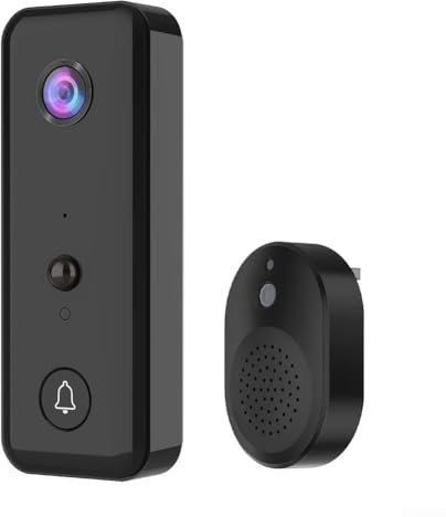 HEBEOT Video Doorbell Camera Wireless 720P Wireless Doorbell Camera Smart Video Doorbel With Infrared LEDs 2.4G Wi-Fi Connectivity (Black)