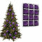 Samt Weihnachtsbällchen 12pcs Textured 2,36in gefährdet Weihnachtsball -Ornamente Orange Velvet Weihnachtsschmuck für Weihnachtsbaum (Lila)