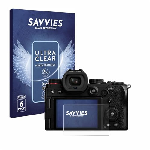 Savvies Schutzfolie für Panasonic Lumix DC-S5D | 6 Stück Transparenter Displayschutz Made in Germany Ultra-Klar Displayschutz-Folie