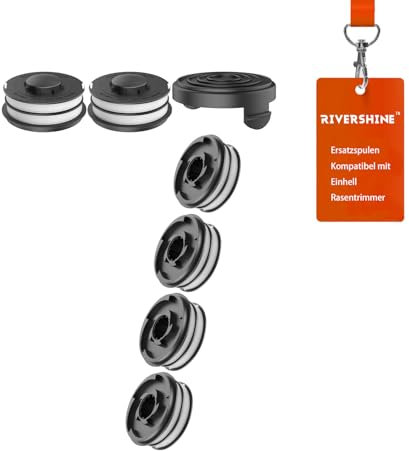 Rivershine 3405685 Ersatzspule Kompatibel mit Einhell Rasentrimmer GC-ET 4530 RTV 400 RTV 550 RTV 550/1(6 Spulen, 1 Spulenabdeckung)