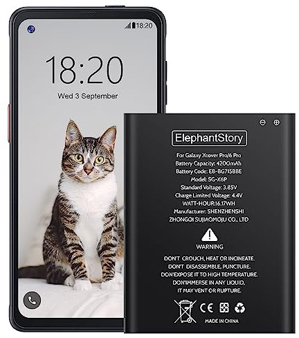 4200mAh Batterie für Galaxy Xcover Pro/Galaxy Xcover 6 Pro EB-BG715BBE Li-ion Polymer Handy Ersatzakku
