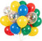 60 Stück Luftballons Bunt, 12 Zoll Bunt Konfetti Latex Ballons, Rot Blau Grün Regenbogen Luftballons, Bunte Helium Luftballons Geburtstag Für Kindergeburtstag, Baby Party Deko, Hochzeit, Jahrestag