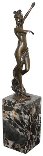 JS Garten Deko Bronzefigur tanzende Frau Akt Skulptur aus Bronze, Höhe 36,5 cm, Elegante Damen Statue