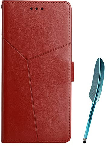 SHIEID Coque pour Oppo A5, Ousse en Cuir Etui de Protection Magnétique Étui Téléphone Premium +Stylet Tactile, Phone Cases Case pour Oppo A5 (Marron)