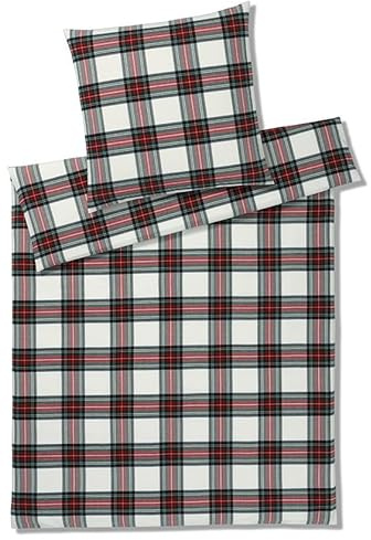 elegante Soft-Flanell-Bettwäsche-Garnitur Westminster Farbe Wine Größe 135x200+40x80
