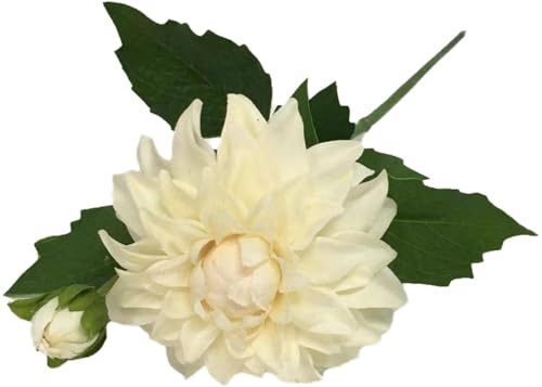 artplants.de Künstliche Dahlie WERNYT, Creme, 45cm - Kunstblume Georgine