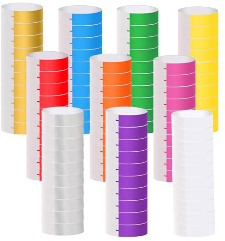 LOMIMOS 1000 Stück Identifikationsarmbänder, wasserdicht, Papierarmbänder, Party Armbänder, Eintrittsband, für Partys, Musikfestivals, Clubs, Konzerte, Festivals und Reisen, Eingangsveranstaltungen