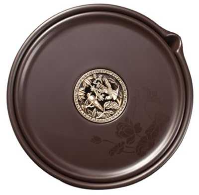 Brown Phenolic round Teapot Tray Mat Chinese Retro