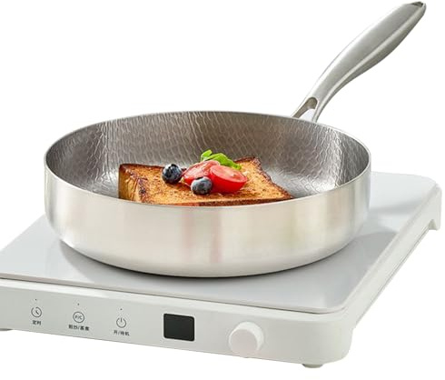 Kustimantu Poêles à frire avec revêtement anti-adhésif – Poêle à steak pour rôtir – Set de poêles antiadhésives avec couvercle pour rôtir les œufs, les steaks, les crêpes sur la cuisinière, pour la