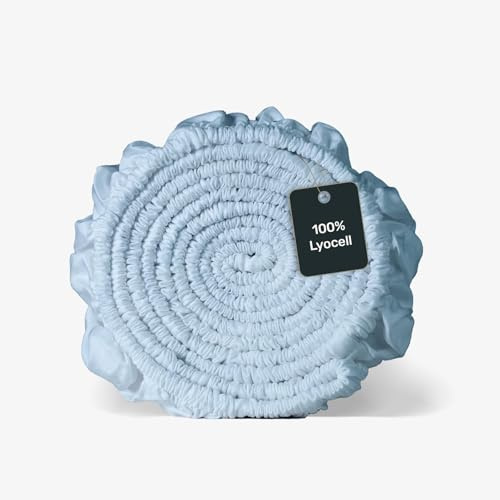 twenty:three Lyocell Spannbettlaken 160x200 cm Ice Sky - 100% Tencel - Gewonnen aus Eukalyptus - Hochwertig - Nachhaltig - Atmungsaktiv - Luxus - Hypoallergen