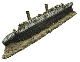 mophrati Titanic Schiffswrack Aquarium Dekor, Ergänzung zur Unterwasserwelt Dekoration, Titanic Schiffsharz, leicht zu reinigen