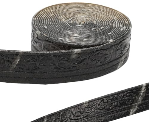 RANJIMA Self-Adhesive Border, 10 m Waterproof Border, 3D Trims, Self-Adhesive, Waterproof, Lace Pattern, Wallpaper Border for Hallway, Ceiling, Corner Line, Wall Edge, Home Decoration, Black and White
