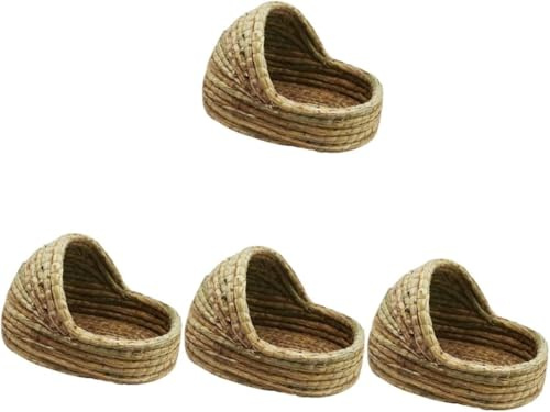 BMKGODN Rabbit Nest Hideout Hamster Hut Beds Grass Bed Bedding Chew Toy Pet C(Ax4pcs,20X15CM)