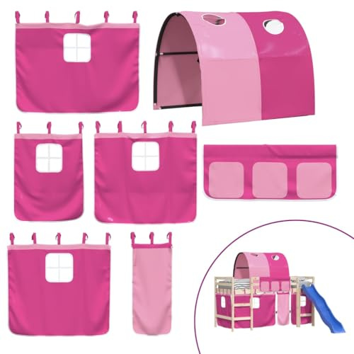 Lumanois Vorhenge für Hochbett mit Tunnel Rosa Polyester,1.81kg,835918
