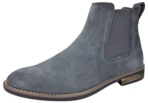 Bruno Marc Stivaletti Chelsea da Uomo in Pelle Scamosciata Stivaletti di Outdoor Vintage,Size 48,Grigio,URBAN-06