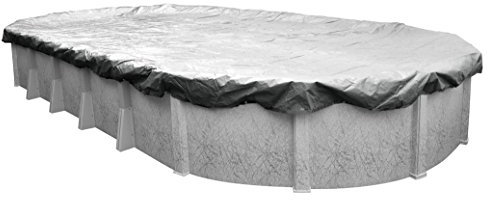 Robelle 551840-4-ROB - Cubierta Ovalada de Invierno para Piscinas instaladas por Encima del Suelo, 5.5 x 12.2 m, 03 - Dura-Guard Silver