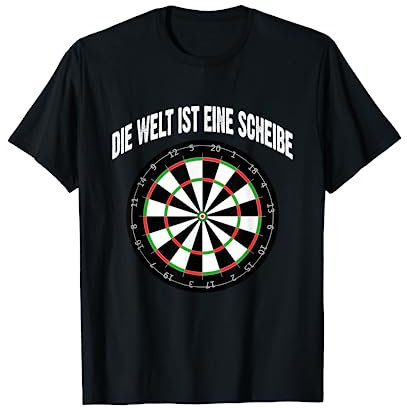 Darts T-Shirt für Männer Die Welt Ist Eine Scheibe Dart T-Shirt