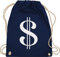 Turnbeutel Rucksack - Karneval & Fasching - Taschen - Dollar Zeichen Money I Räuber I Dieb I Panzerknacker I Geld I Bankräuber - Unisize - Navy Blau - sack mit dollarzeichen karnevalsbeutel