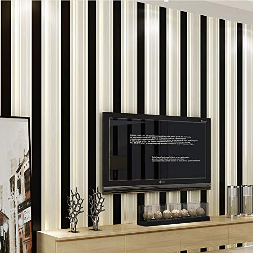 qunxun Schwarz Weiß Gestreift Mediterraner Stil Vliestapete Modern Einfach Wohnzimmer Schlafzimmer Tv Hintergrund Wanddekor Tapete10m*0.53m
