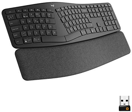 Logitech ERGO K860 - kabellose ergonomische Tastatur mit geteilter Tastenanordnung, Skand. QWERTY - Graphit