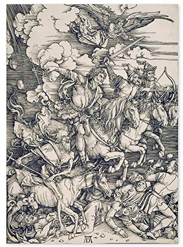 JUNIWORDS Poster, Albrecht Dürer, Die vier apokalyptischen Reiter, Apokalypse, 30 x 42 cm