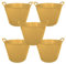 25L 25 Litre Small Eco-Friendly Recycled Flexi Tub - Yellow - Multi Purpose Robust Flexible Storage Container Bucket, Set of 5.