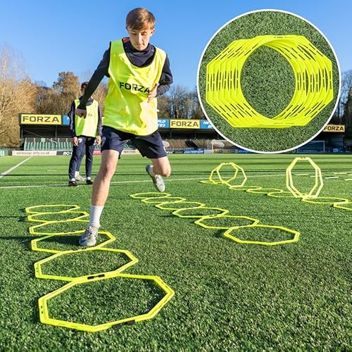 FORZA Anillos Octo de Agilidad [6 Piezas] | Juego de Aros de Velocidad para Entrenamiento de Fútbol | Material de Entrenamiento y Fitness para Adultos y Niños | con Bolsa de Transporte