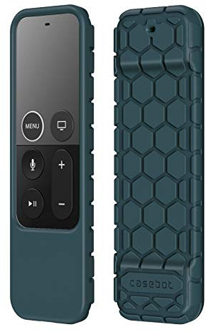 FINTIE Coque Compatible avec Télécommande Apple TV 4K 5ème / 4ème Génération en Silicone Anti-dérapante Housse de Protection Léger Compatible avec Apple Siri Télécommande, Bleu