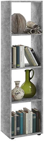 CHAHO Raumteiler - Standregal Hängeregal Regal TV Lowboard Sideboard Bücherregal .FMD Standregal mit 4 Fächern Betongrau