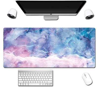 Gifsen Extend Marble Mouse Pad Gaming Mat 800 x 300 mm Large Cloth Mousepad with Non-slip Rubber Base and Overlock Stitch Edge for Home Office Laptop Computer Mouse Desk Accessory (Multicolor)