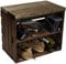 Kistenkolli Altes Land Sitzkiste Johanna Obstkiste und massiven Holzplanken Schuhablage Schuhkommode Hocker Sitzbank Holzbank Regalkiste aus Holz Maße 50 x 30 x 43cm L x T x H (Dunkel/schwarz)