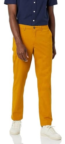 Amazon Essentials Men's Athletic-Fit Casual Stretch Chino Trouser (Available in Big and Tall), Dark Camel, 35W / 29L