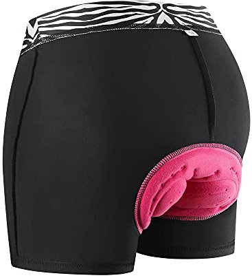 WOSAWE Damen Fahrrad Unterwäsche 3D Gepolstert Atmungsaktiv MTB Unterhose Dehnbar Radfahren Kurze Hose (Weiß XL)