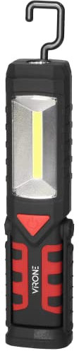 Virone WL-5 Torcia Led Ricaricabile con Magnete e Gancio, Luce D'emergenza e Funzione Powerbank - 3W+1W, LED COB, 2800mAh, IP 44, 160 lm