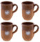 Céramique RAMBLEÑA Lot de 4 verres à bière | Lot de 4 verres à bière en terre cuite rouge – Modèle 02 | Verres à eau | 350 ml