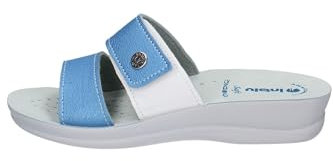 inblu Ciabatte da casa con Doppia Fascia e Strappo, Pantofole Donna, Azzurro, 40 EU