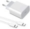 20W USB‑C Power Adapter, Schnellladegerät mit 2M USB C Ladekabel für iPhone 16/16 Plus/16 Pro/16 Pro Max/iPhone 15/15 Pro Max/iPad Pro, Samsung Galaxy S24/S23, Typ C Ladegerät Schnellladekabel