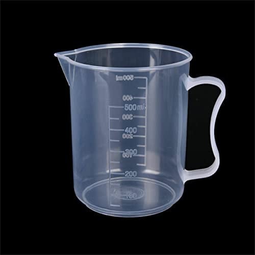 Vasos medidores de plástico de 500 ml, jarras medidoras transparentes reutilizables para mezclar resina, pintura, manchas epoxi