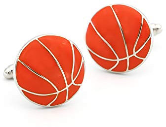 MAYIYAHO Sportartikel Orange Basketball-Manschettenknöpfe Herren-Manschettenknöpfe Hochzeitsgeschenke Manschettenknöpfe aus Kupfer