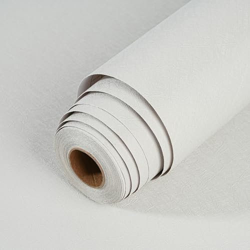 LOVADA Peel and Stick Wallpaper Rice White Silk Wall Paper - 40 x 250 CM Self Adhesive Wallpaper Peel and Stick, Easy to Paste Wall Contact Paper for Stand Liner, Table and Door Makeover Decor