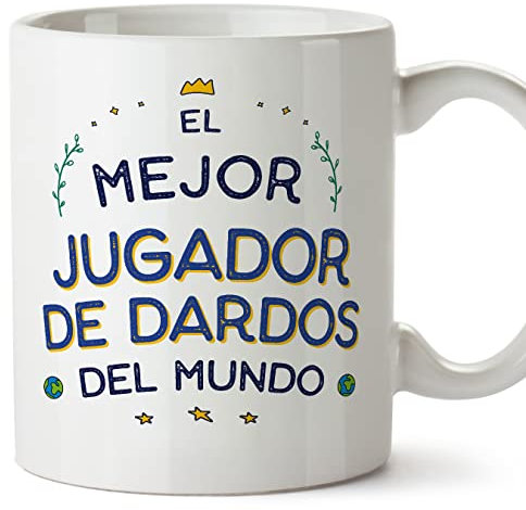 MUGFFINS Tazas para JUGADOR DE DARDOS hombre - En Español - Mejor del Mundo - 11 oz / 330 ml - Regalo original y divertido