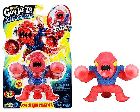 Heroes of Goo Jit Zu Deep GOO Sea Helden-Packung mit Squidor. Super Stretchy und Dehnbare Actionfigur mit besonderer Schleimfüllung und Saugnapf
