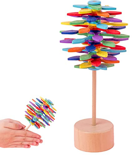 Schnuller aus Holzspirale, Fibonacci-Sequenz-Sequenz, Spielzeug zum Drehen, bunt, pädagogisches Geschenk zur Dekompression, für Erwachsene, Jungen, Mädchen (Stil 1)