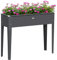 Outsunny Jardinière sur Pieds carré Potager 100 x 30 x 80 cm avec Trou de Drainage - Acier galvanisé Gris