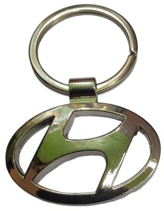 prodigital Schlüsselanhänger mit Logo Marchi Auto aus verchromtem Stahl – robuster und austauschbarer Schlüsselanhänger, H_Yundai, One size