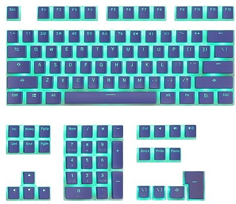 Happy Balls Purple Pudding Keycaps PBT Backlit Doubleshot Cherry MX Key Caps ANSI/ISO Layout OEM Profile for 61/87 TKL/104/108 MX Switches Mechanical Gaming Keyboard(Purple Pudding)