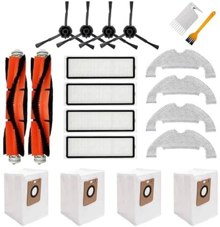 Set di accessori di ricambio per Dreàme Bot D10 Plus RLS3D Robot Aspirapolvere 2 spazzole principali, 4 filtri, 4 spazzole laterali, 4 panni per la pulizia, 4 sacchi per la polvere, 2 strumenti per la