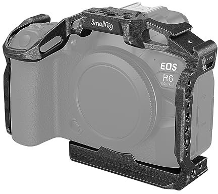 SMALLRIG Camera Cage für Canon EOS R6 Mark II, Black Mamba Bionic Design, integrierte Schnellwechselplatte, 1/4-20 und 3/8-16 Schraubenlöcher, QD-Buchse – 4161